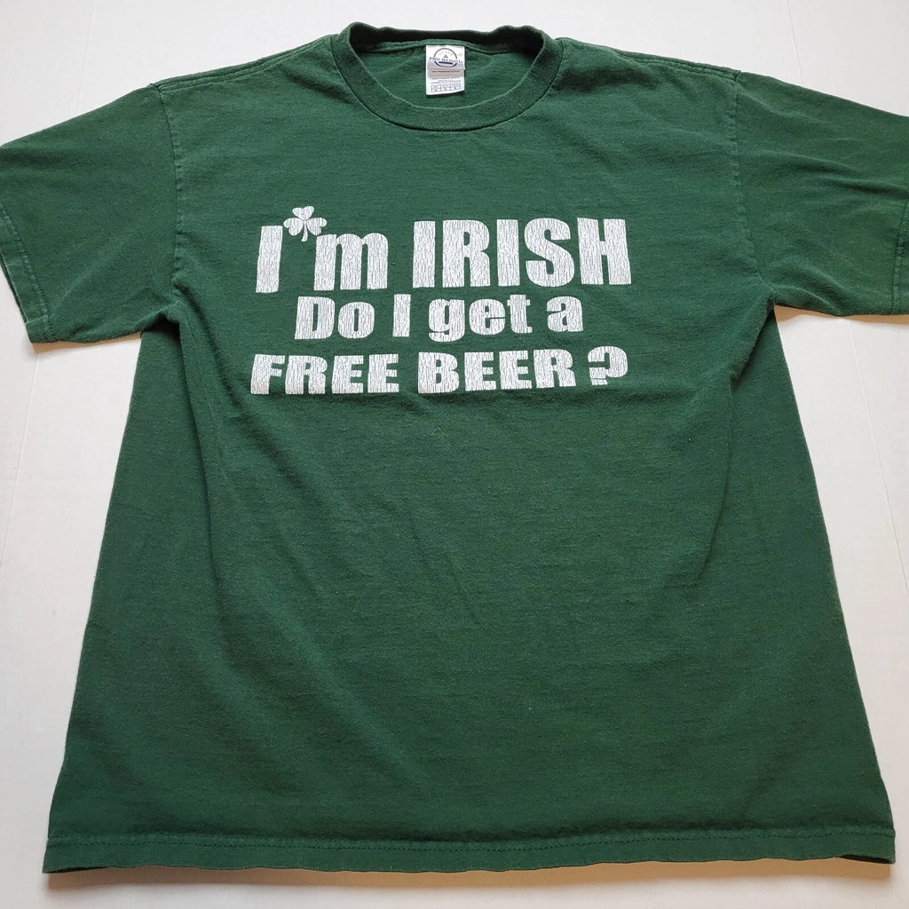 I'm Irish T-Shirt Mens M Do I Get A Free Beer St. Patrick's Day 🐸67