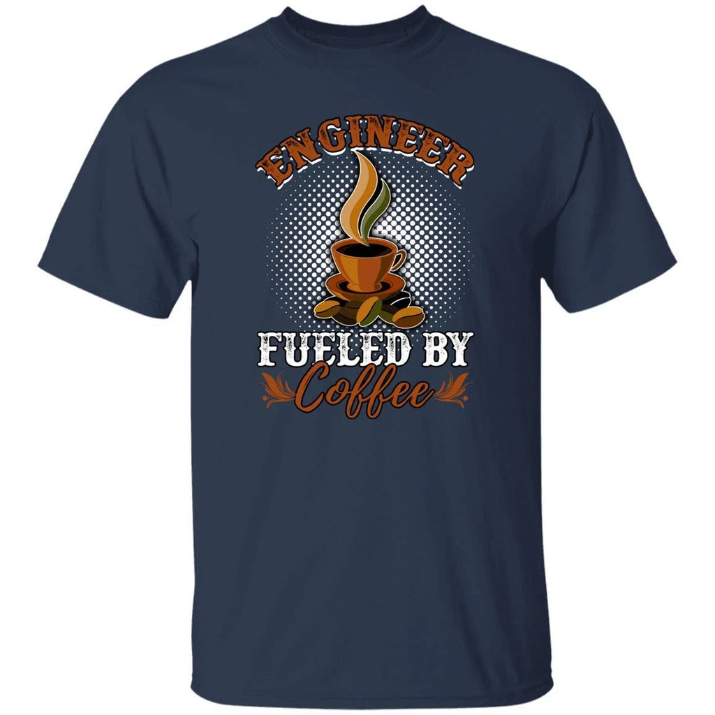 Engineer fueled by coffee Unisex shirt gift chemical engineer tee black navy