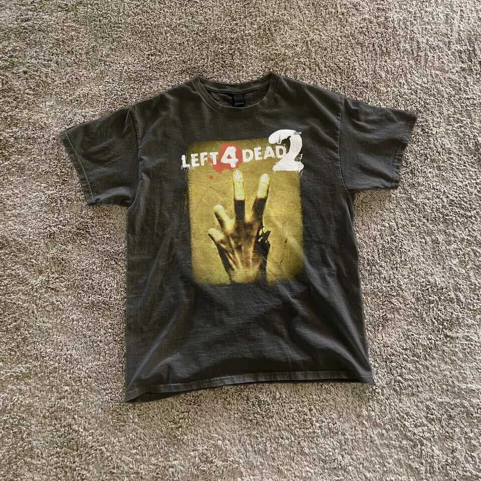 Left 4 Dead 2 T Shirt Vintage Grunge Graphic Opium Y2K Tapout Amity Affliction