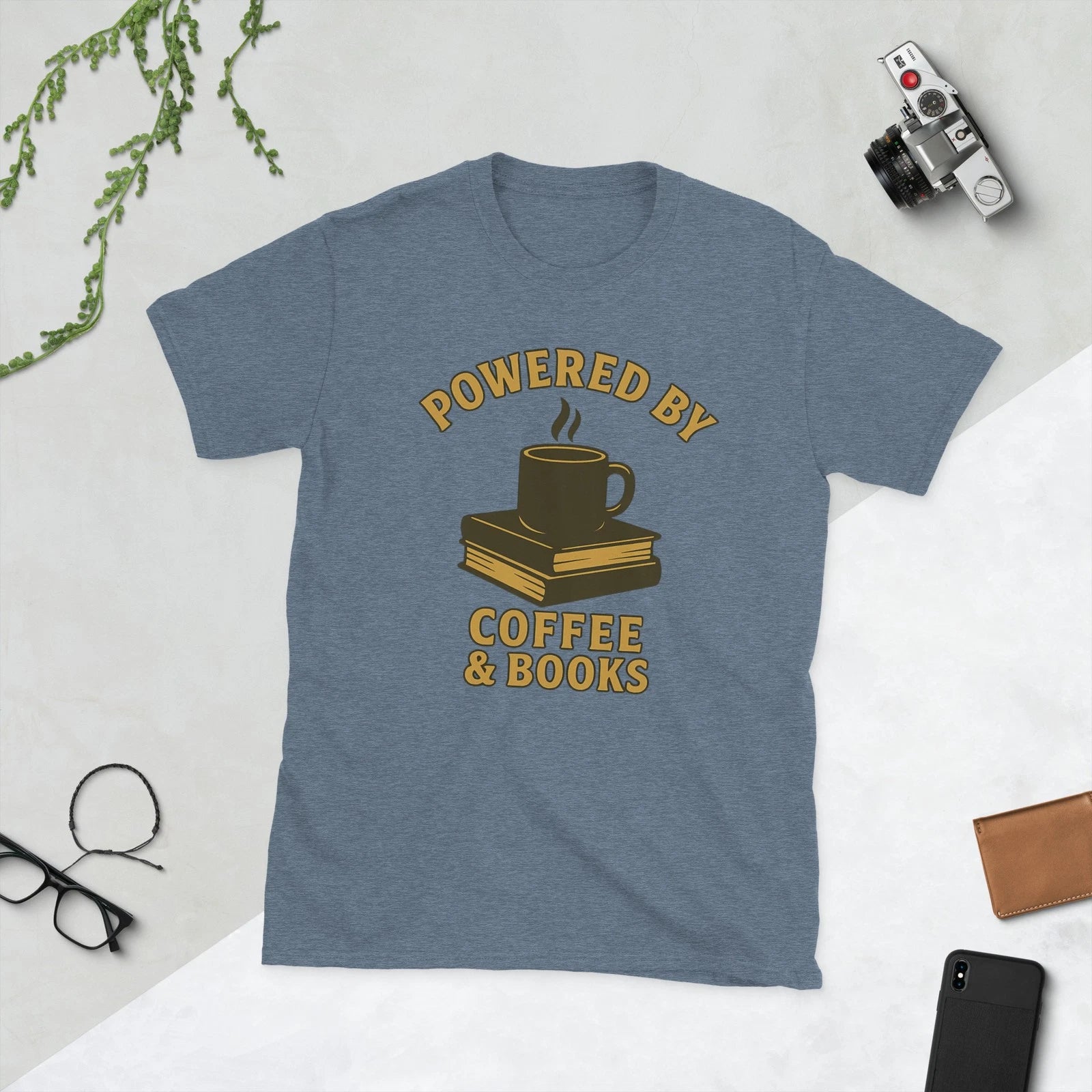 Powered by Coffee & Books Graphic Tee Unisex Reading Shirt Gift for Book Lovers