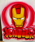 Custom Airbrushed Iron Man Shirt with Name (Sizes 6 months - Adult 5XL)