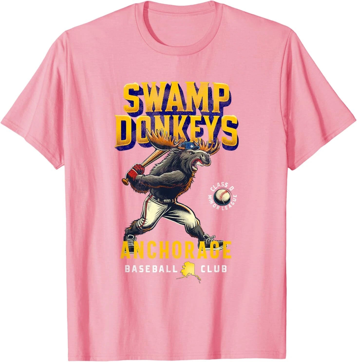 Anchorage Swamp Donkeys Retro Minor League Baseball Team T-Shirt
