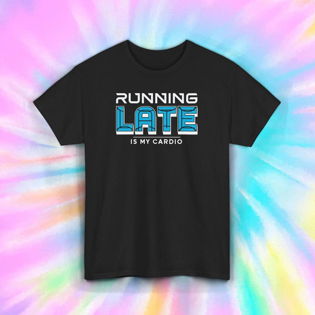 Funny Running Late T-Shirt Retro Humor Procrastinator Lazy Fitness Tee S-5XL