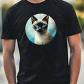 Mens Siamese Cat Portrait Motif Cotton T-Shirt Size XS to 5XL