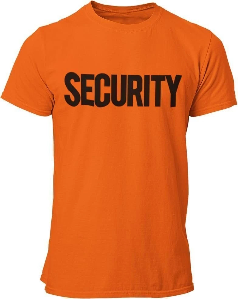 Security T-Shirt Front Back Print Men's Tee Staff Event Uniform Bouncer...