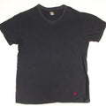 POLO RALPH LAUREN Vtg Black V Neck T-SHIRT Men's L