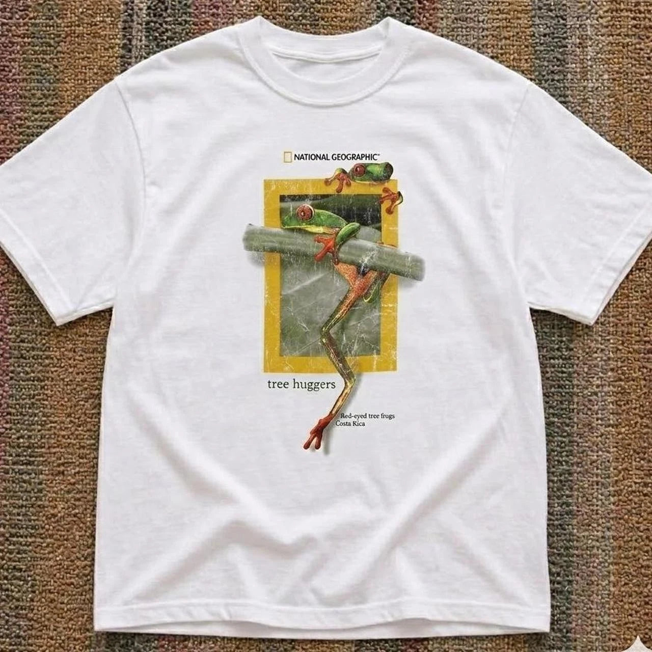 Y2K National Geographic Red-eyed Tree Frogs T-Shirt
