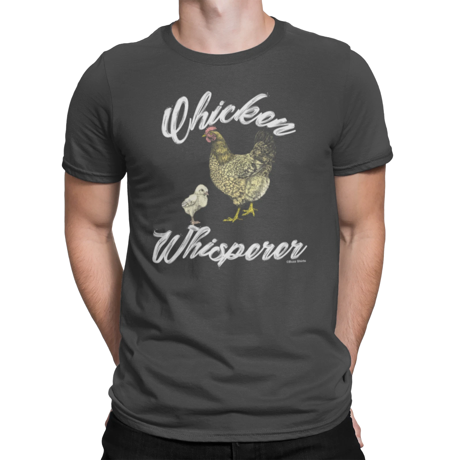 Mens CHICKEN WHISPERER Funny  T-Shirt Novelty Farmer Farm Present Gift