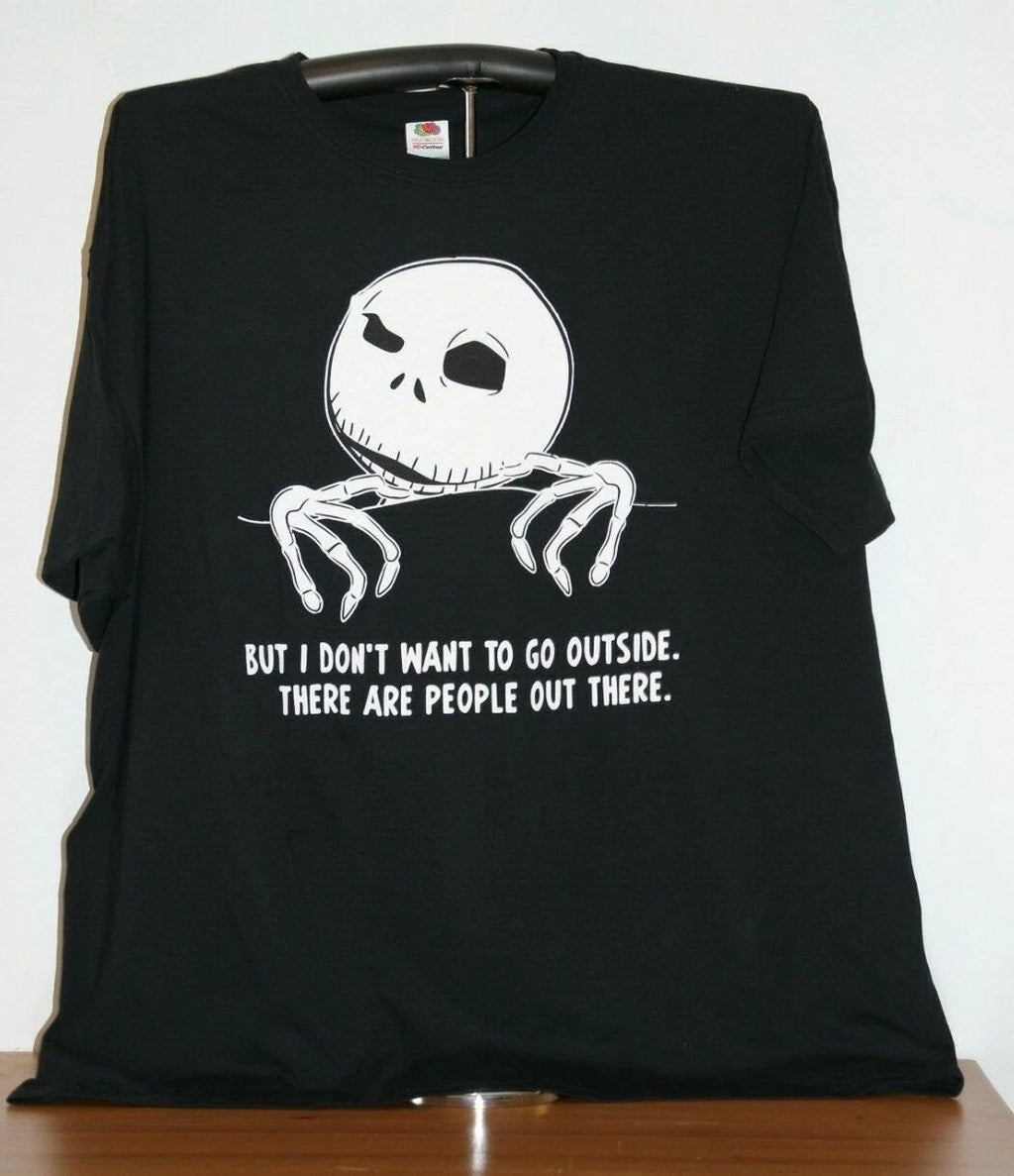 BUT I DON'T WANT TO GO OUTSIDE. THERE ARE PEOPLE OUT THERE. T-Shirt  3XL, Black