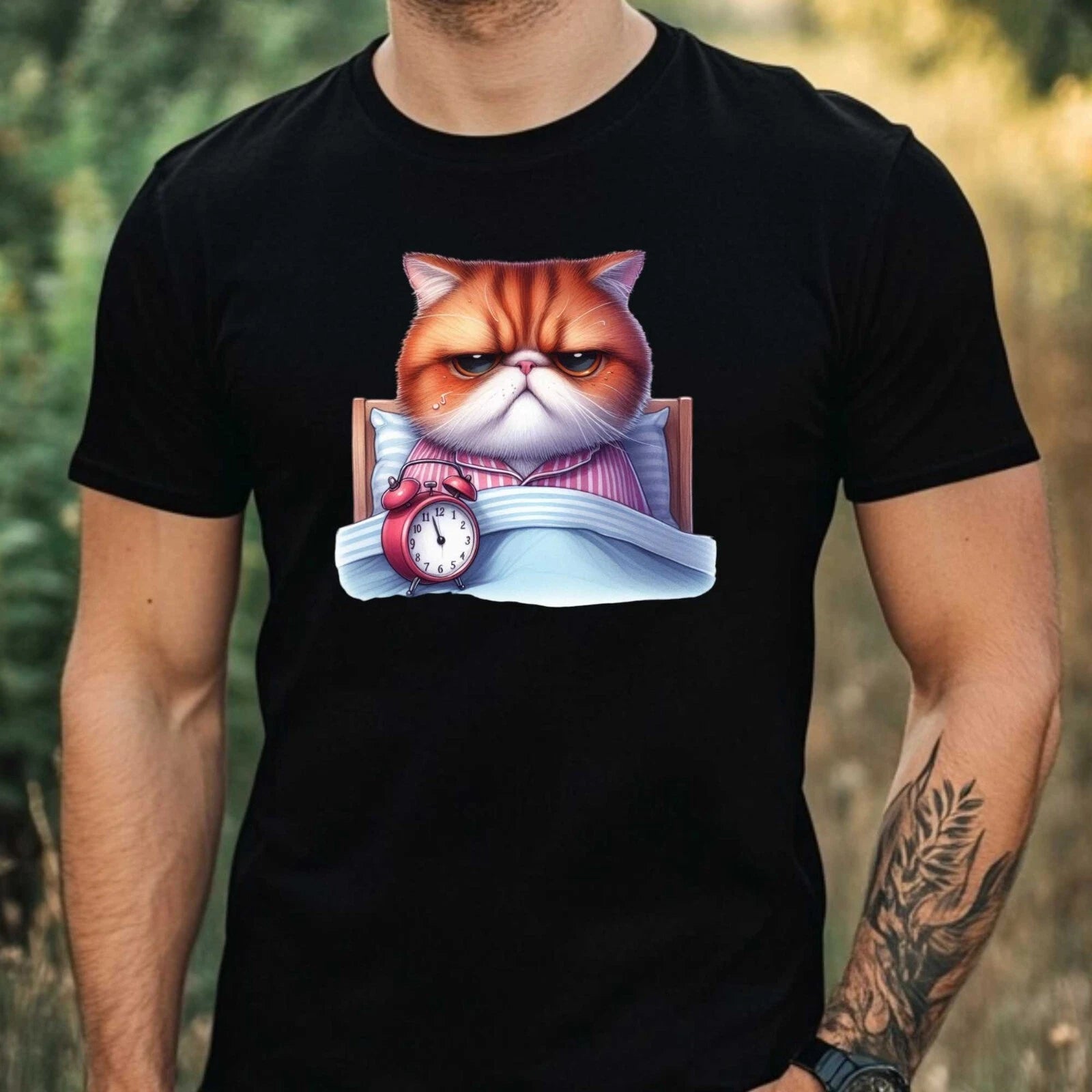 Mens Grumpy Cat Print Cotton T-Shirt Size XS to 5XL