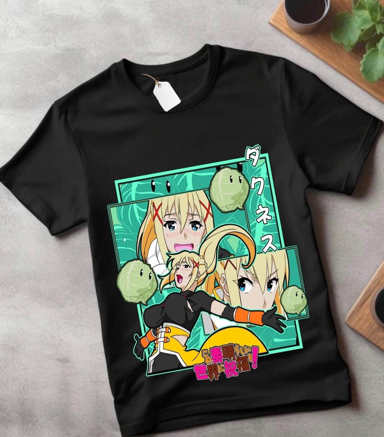 Konosuba Megumin T-Shirt Waifu Kawaii Anime Japanese Unisex Black Short sleeve