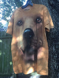 NEW The Mountain 3D Golden Face DOG Adult T-Shirt 100% Cotton--Clearance