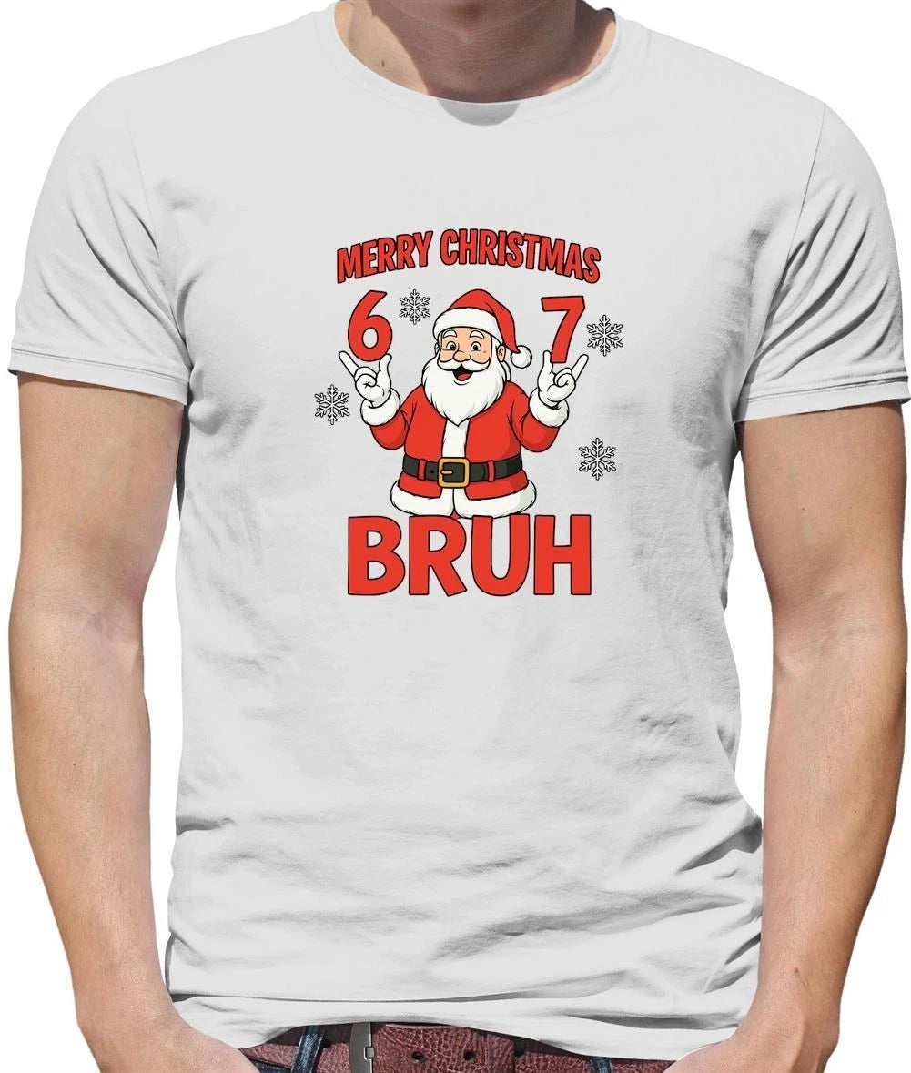 Merry Christmas Bruh - T-Shirt - Six Seven 6 7 Meme Brainrot Funny Christmas