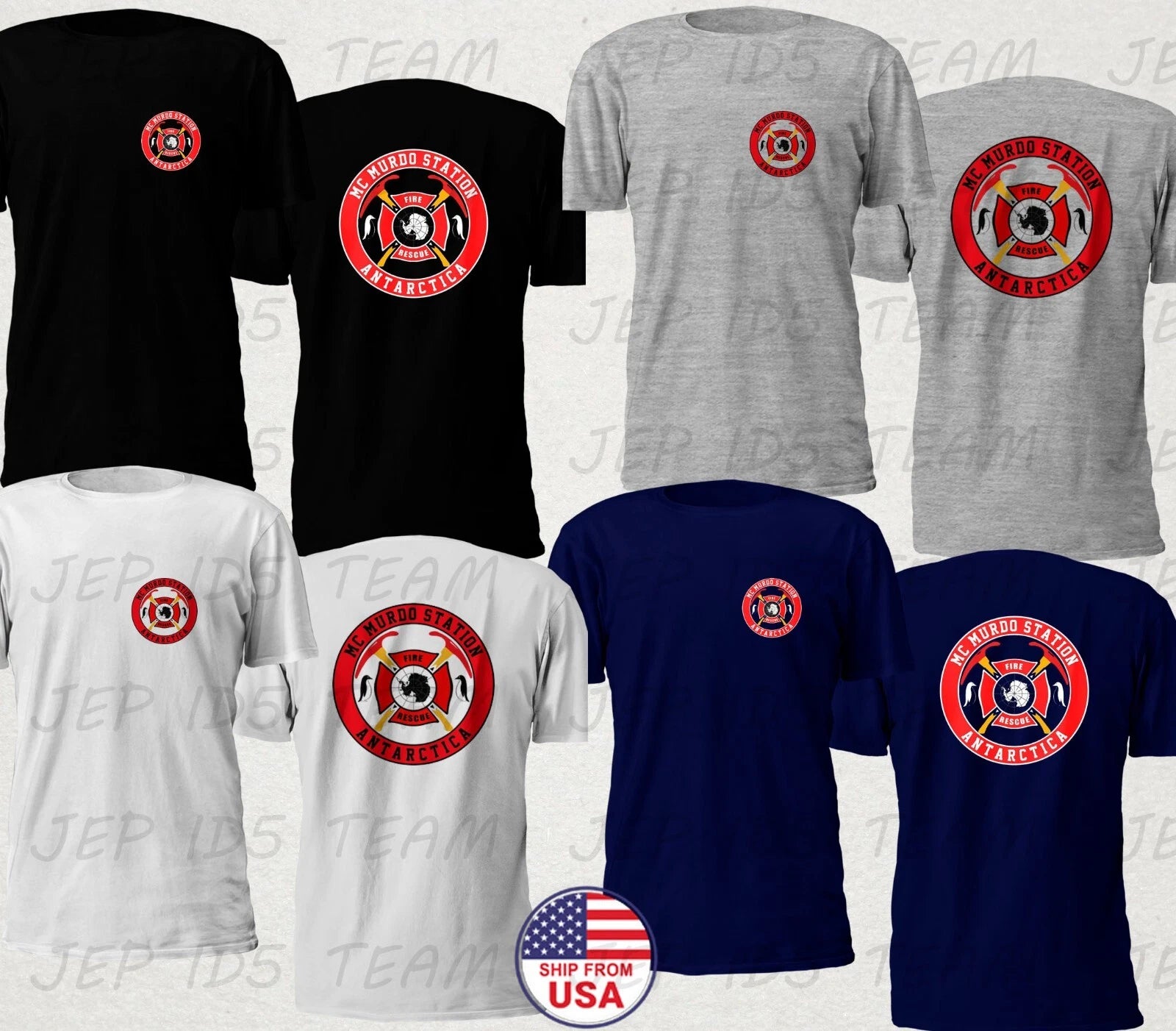 McMURDO ANTARCTICA STATION FIRE RESCUE DEPARTMENT - custom tshirt tee
