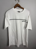 Nike Shirt Mens Large White Swoosh Graphic Minimalist Tee Skate Streetwear