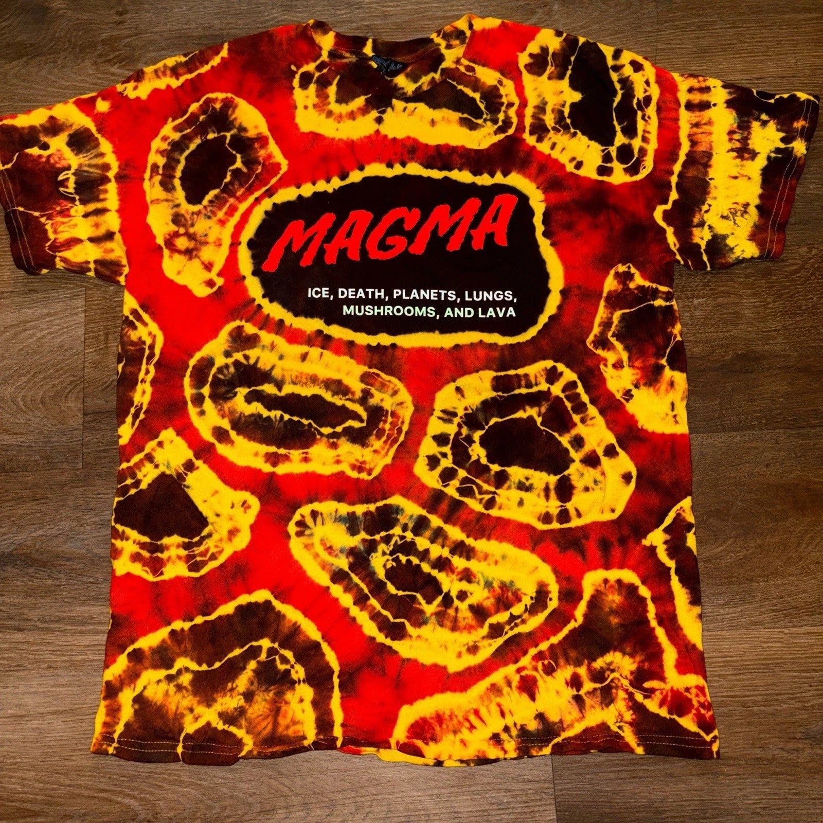 King Gizzard & The Lizard Wizard “Magma” custom tie-dye tee, size large