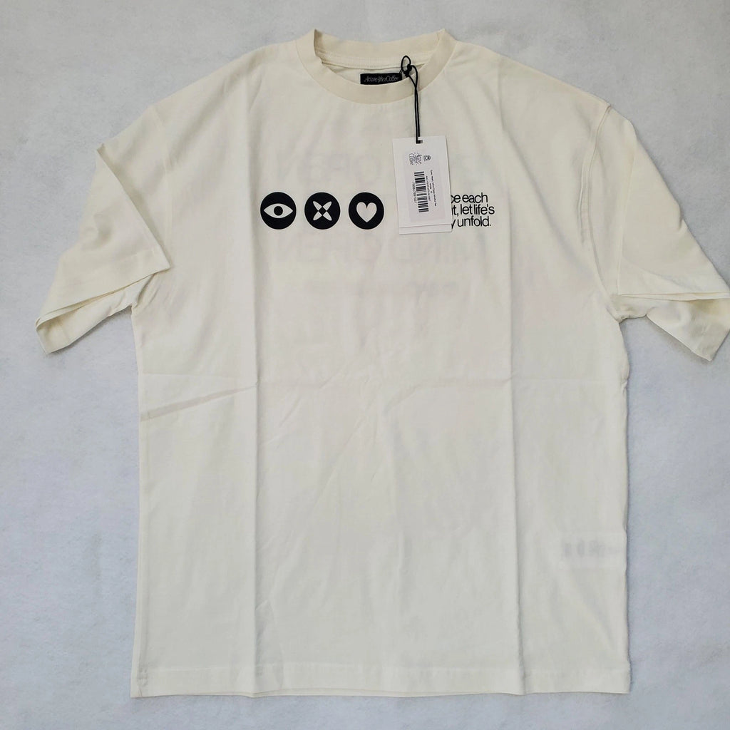 Active After Coffee Shirt Mens Medium White Eyes Heart Mind Open Tee Graphic