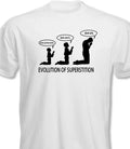 Evolution of Superstition T shirt tee Santa Easter God Atheist anti Religion