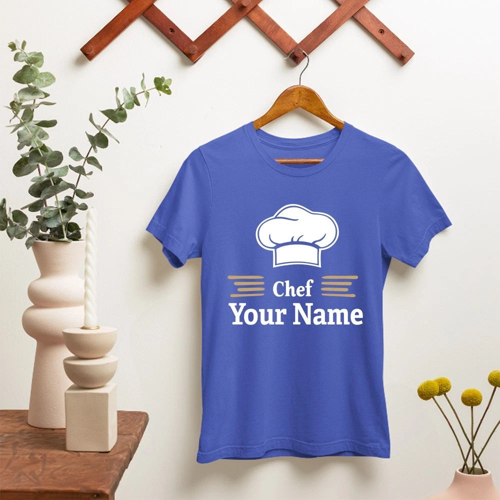 Personalised Custom Chef T-Shirt Kitchen Cooking Catering Staff Workwear