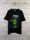 Vintage 2000 Astro Knights Alien Graphic T-Shirt Black Y2K Sci-Fi Tee