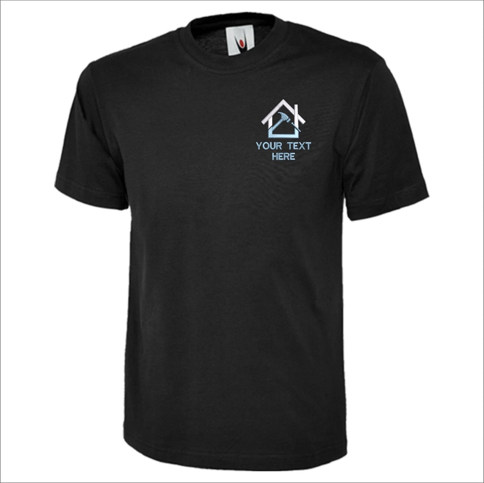 Personalised Embroidered Customer Text Builder T-Shirt Construction Workwear Top