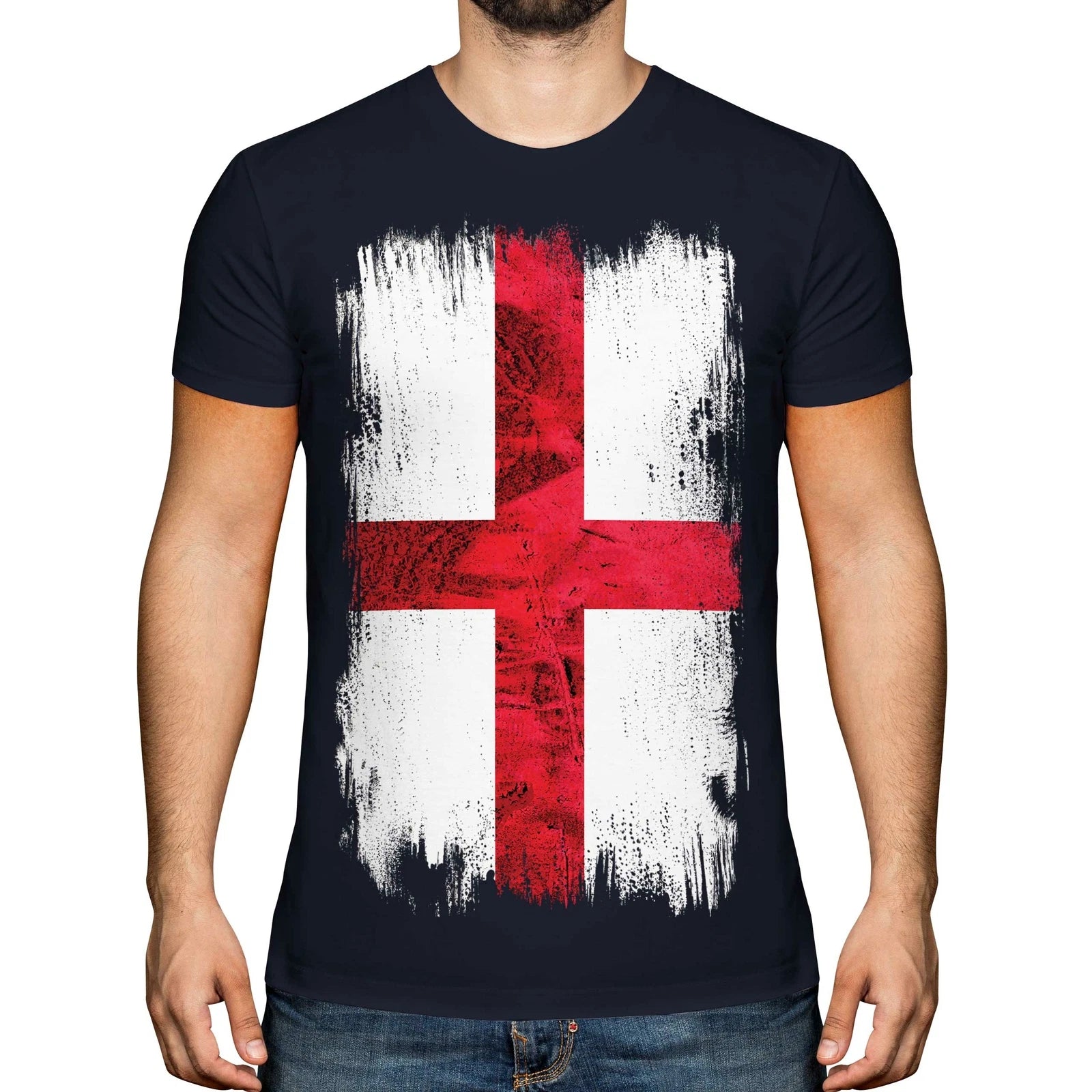 ENGLAND ST GEORGE GRUNGE FLAG MENS T-SHIRT TEE TOP ENGLISH FOOTBALL GIFT SHIRT