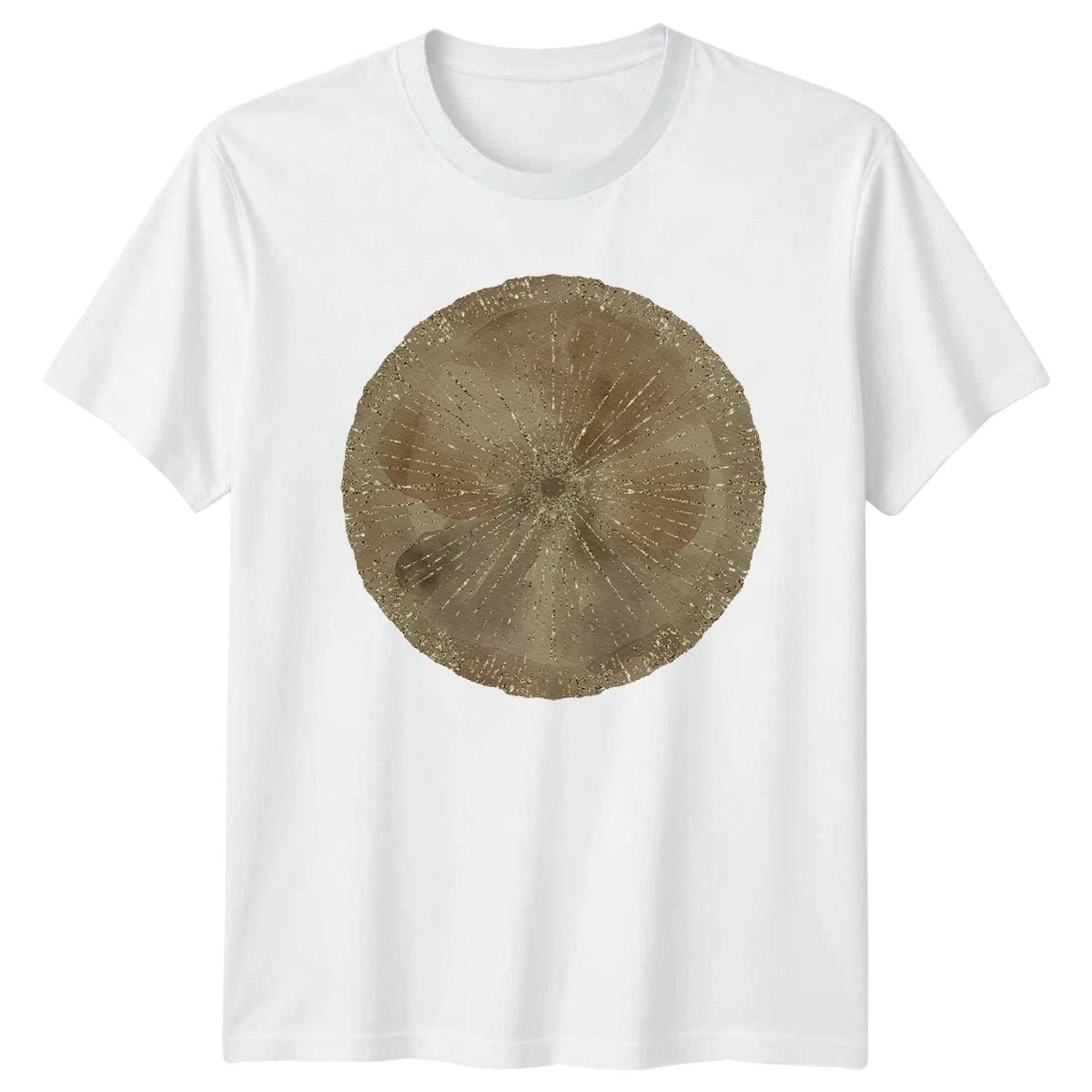 Boho Chic Gold Glitter Sunburst T-Shirt Abstract