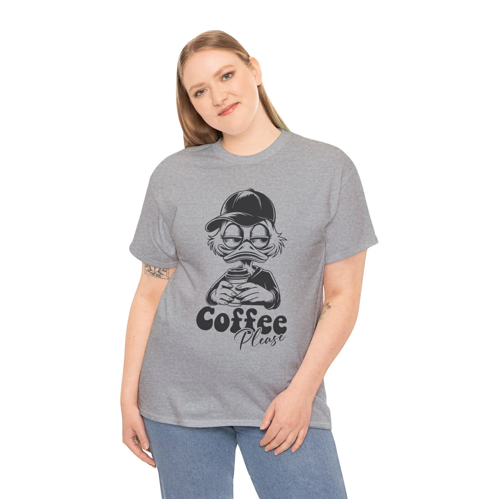 Sarcastic Coffee Please Duck T-Shirt - Holiday Ducky Tee for Winter & Festivitie