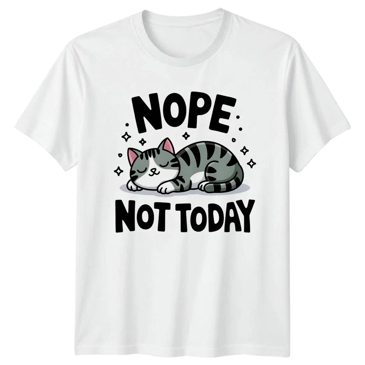 Nope Not Today T-Shirt Lazy Cats Humor Christmas Gift For Him And Her