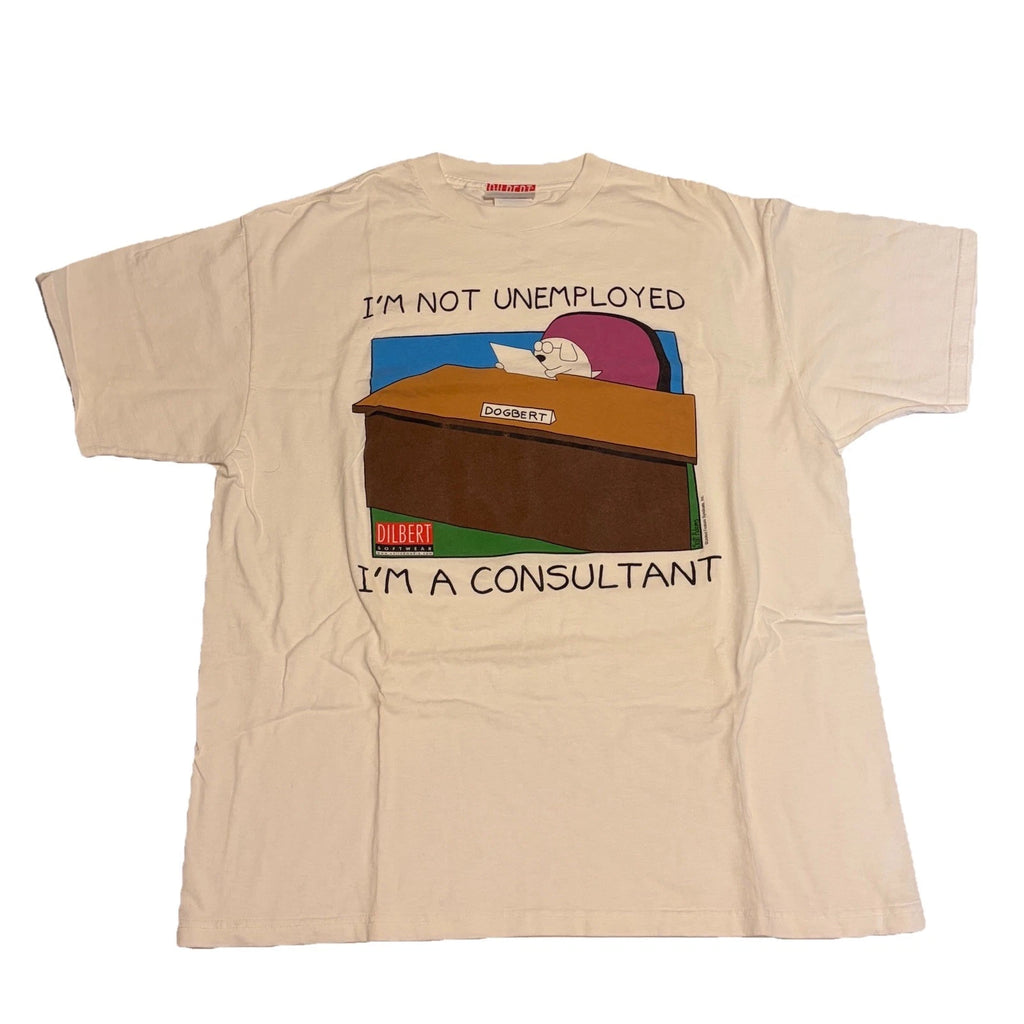 90’s Dilbert I'm Not Unemployed I'm A Consultant T-shirt Size XL #Dilbert Tag