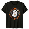 Cute Ghost With Pumpkin Spice T-Shirt Kawaii Autumn Halloween Gift