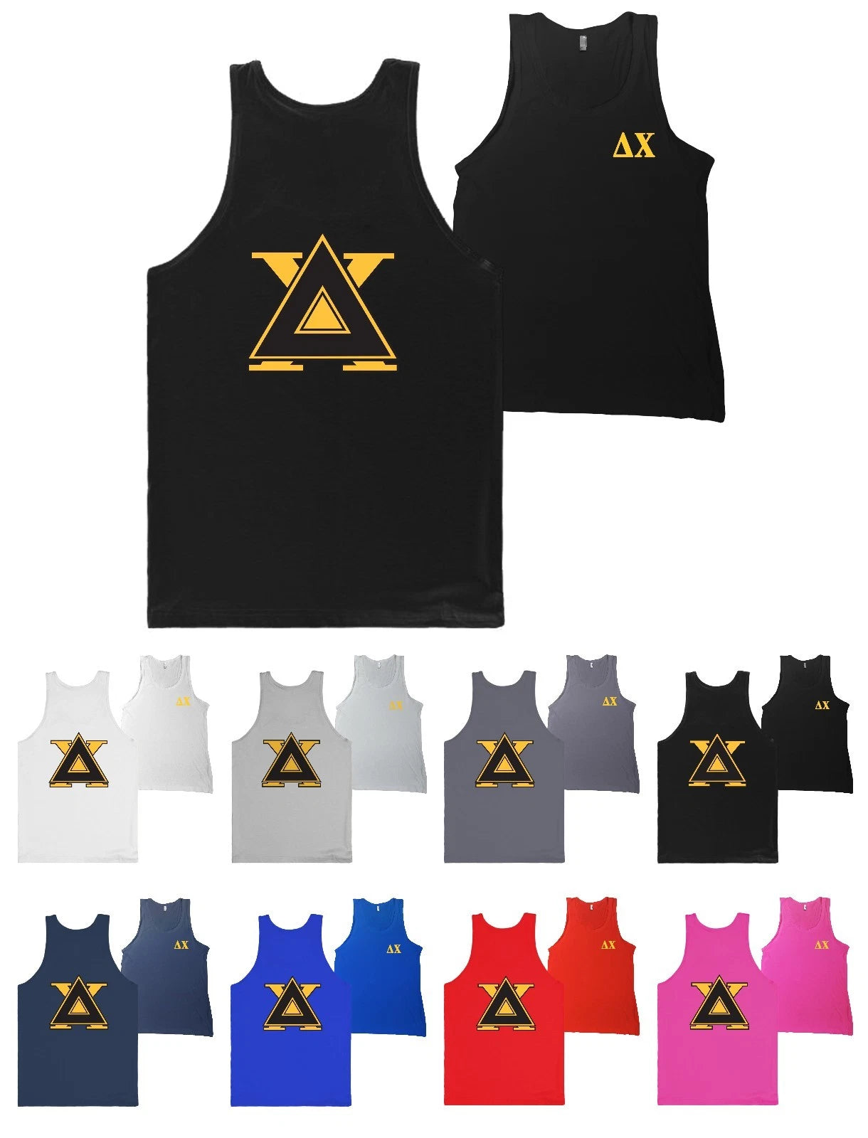 Delta Chi Fraternity Bella + Canvas Tank Top Coat of Arms Badge Shirt