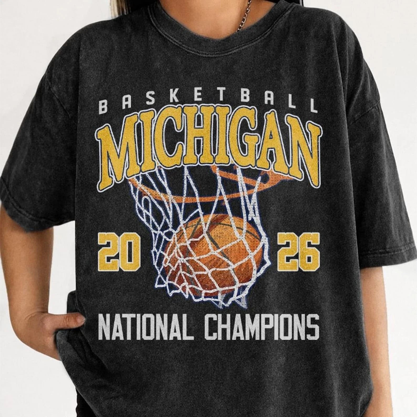 Vintage Michigan Basketball Shirt, Go Blue Sport Shirt, Champions Game Day Retro