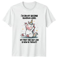 Im On My Second Guardian Womens T-Shirt Unicorn Humor Funny Birthday Gift