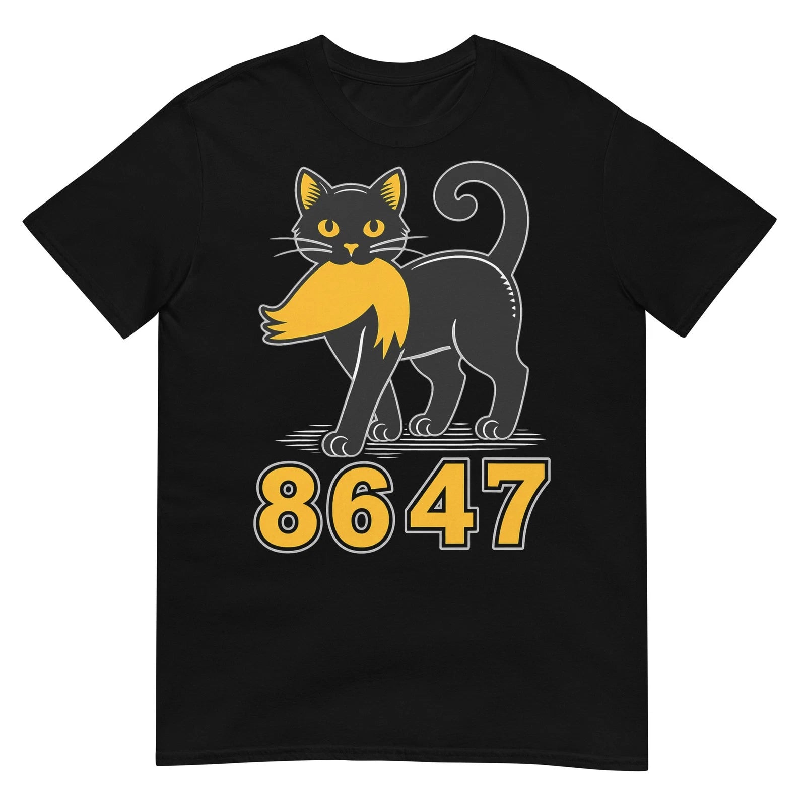 8647 Black Cat Vintage Funny Mystery Numbers Cat Lover (Front &  Back) T-Shirt