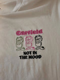 Garfield Not In The Mood Funny Cartoon Lazy Cat white T-Shirt New XXXL Embroider