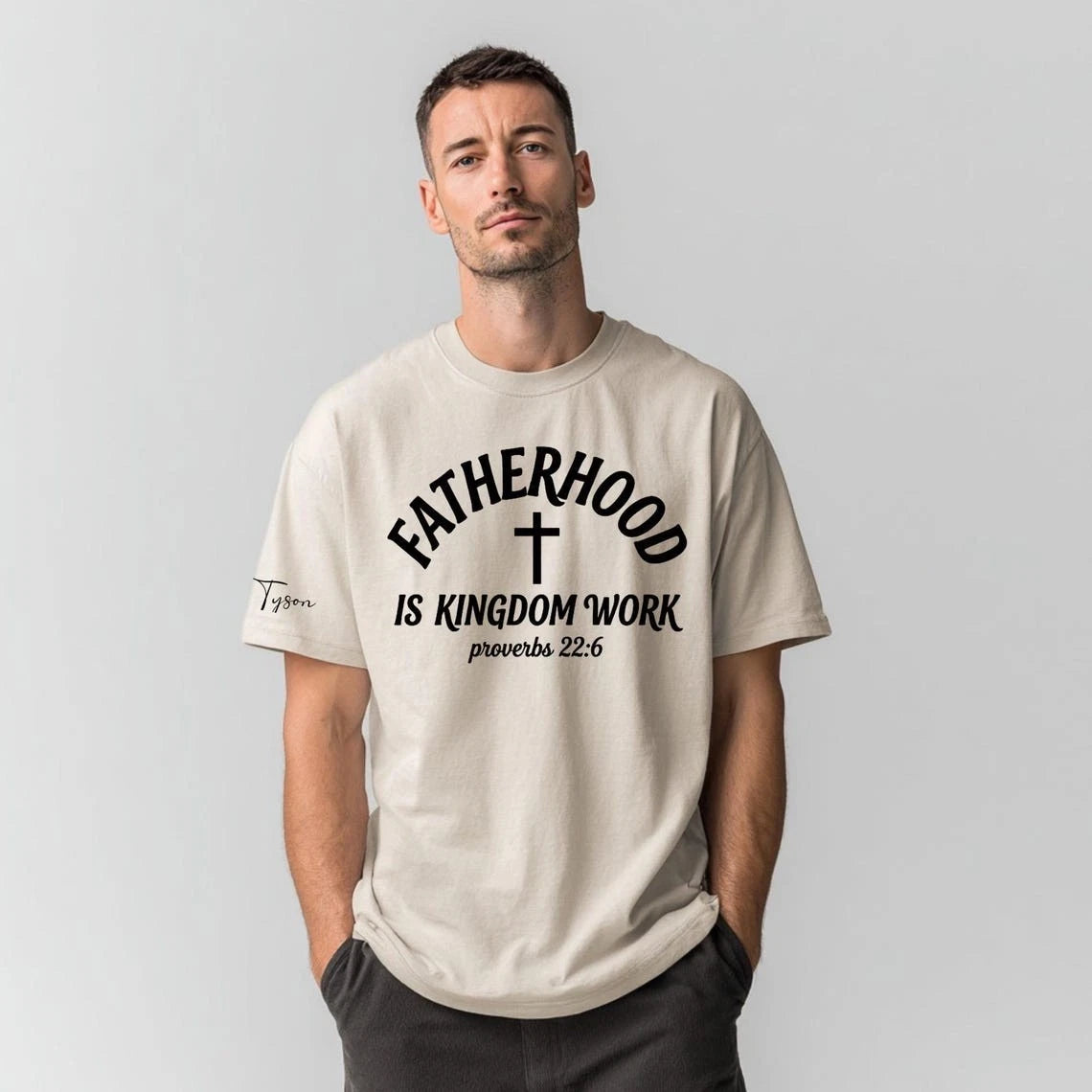 Custom Name Bible Verse Fatherhood Shirt Fathers Day Gifts Christian Dad Shirt