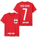 Personalised England Football Unisex Kids T-Shirt Name Number Tee #WC