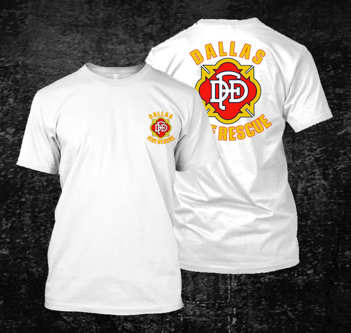 Dallas fire rescue -  Custom Men's Back and front T-Shirt Tee