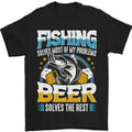 Fishing & Beer Funny Fisherman Alcohol Mens T-Shirt 100% Cotton