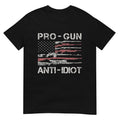 Pro Gun Anti Idiot shirt Vintage USA Flag 2nd Amendment T-Shirt