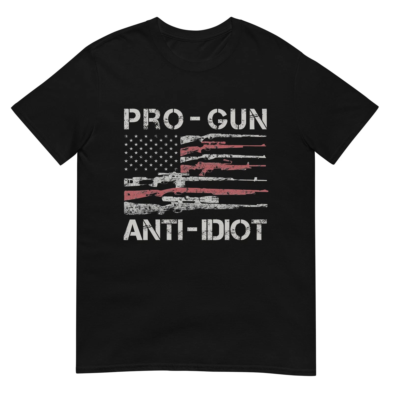 Pro Gun Anti Idiot shirt Vintage USA Flag 2nd Amendment T-Shirt