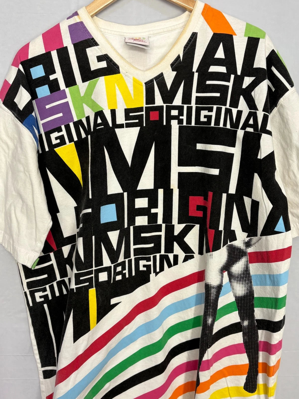 Typography Graphic T-Shirt Mens Multicolour 2XL Y2K Miskeen Originals