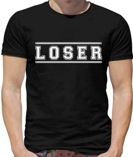 Loser College Written T-Shirt - Sad - Funny - Mean - Funny - Meme -