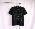 Skeleton Graphic T Shirt Black Green Print Goth Punk Rave Tee Mens Size:L Rare