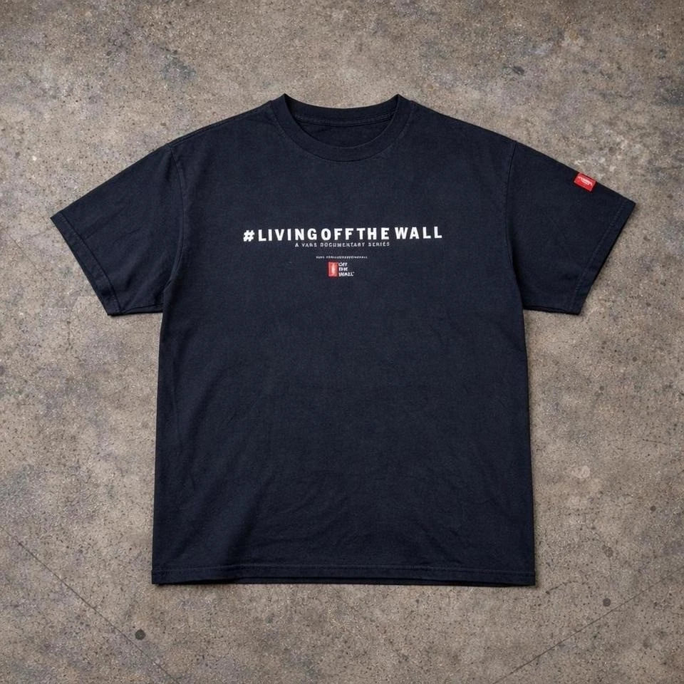 Y2K 2000s Faded Skater Style Vans Off The Wall Tee