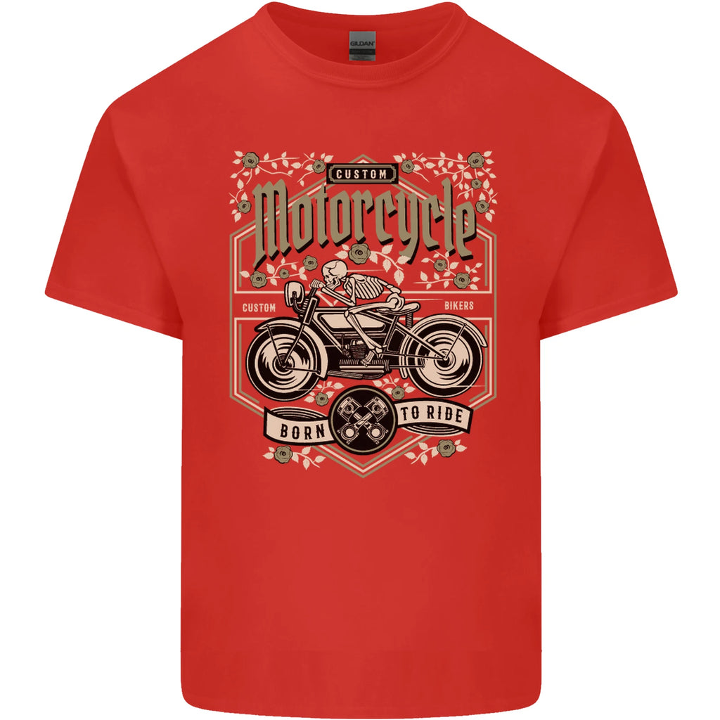 Custom Motorcycle Biker Motorbike Mens Light Cotton T-Shirt