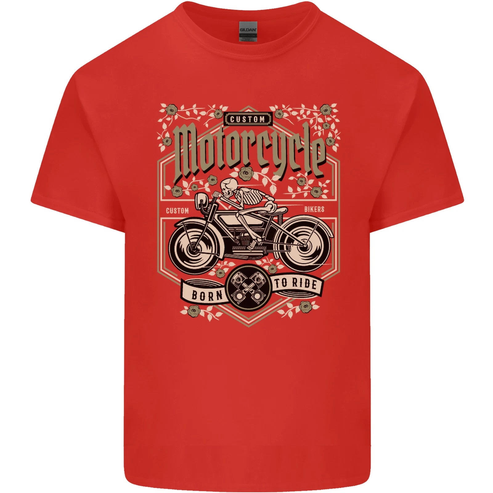 Custom Motorcycle Biker Motorbike Mens Light Cotton T-Shirt