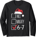 Nice Naughty 67 Christmas Six Seven Meme Funny Long Sleeve T-Shirt
