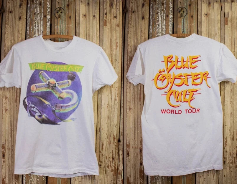 Vintage Blue Oyster Cult Club Ninja World Tour Concert T Shirt 1986 White